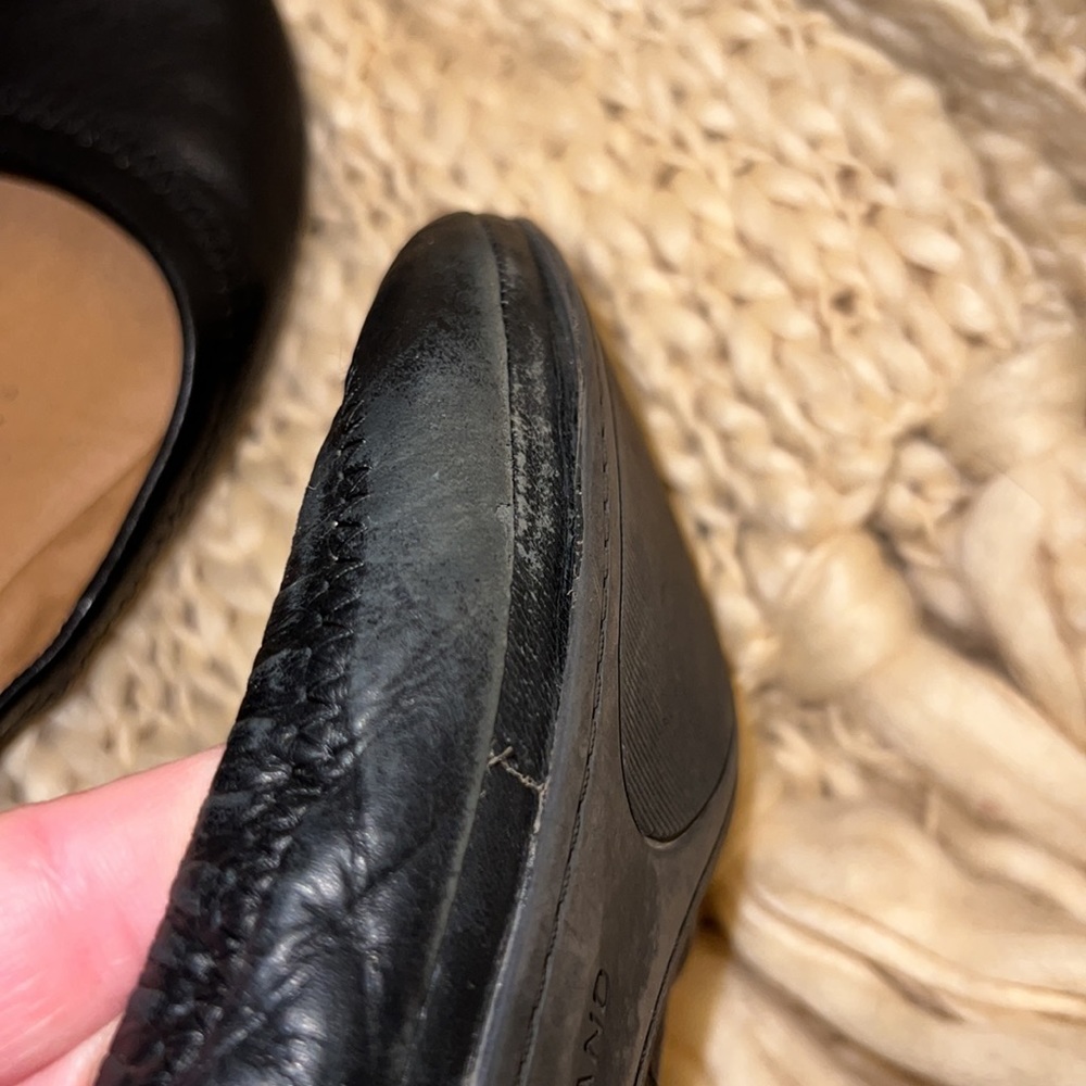 5/$50 Black leather Lucky brand🍀 Emmie flats sz6 - Picture 6 of 7